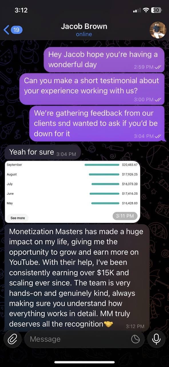 Monetization Masters - Testimonials #15